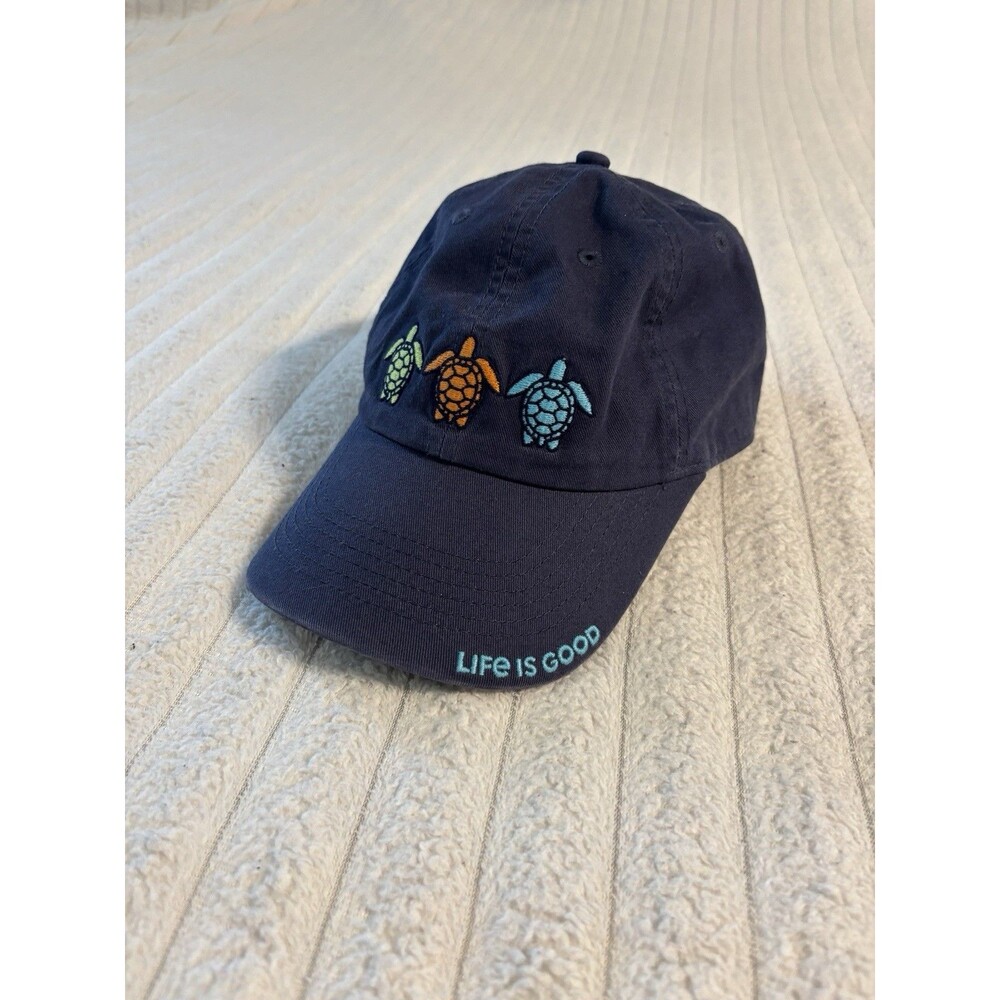 Life Is Good 3 Turtles Chill Cap Adjustable Hat Dark Blue Adult One Size Beach